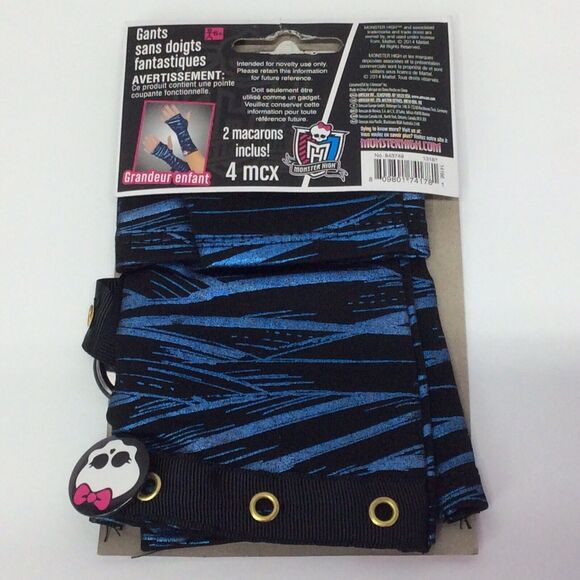 Monster High Fangtastic Glovelettes Child Size 6+ Blue/Black Costume Accessory - Picture 8 of 8